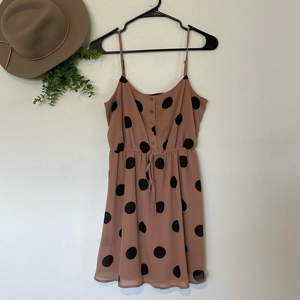 Forever 21 Polka Dot Strappy Mini Slip Dress Women’s Size Small